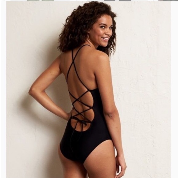 aerie lace up one piece
